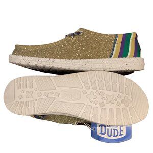New Women's Hey Dude Wendy Funk Mardi Gras Party Slip-On Shoes Size 10 Met Gold